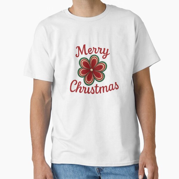 "Flower In Red Merry Christmas" Classic T-Shirt for Sale by kel72
