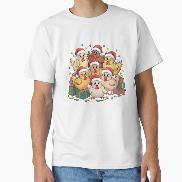 Christmas Chickens Classic T-Shirt for Sale by NicolasGlowArt