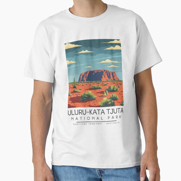A Vintage Illustration of Uluru-Kata Tjuta National Park - Northern Territory - Australia Classic T-Shirt for Sale by GoodOldVintage