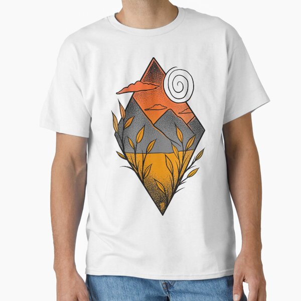 Diamond Framed Mountain Landscape Adventure Design - Orange Classic T-Shirt for Sale by Mitch616Art