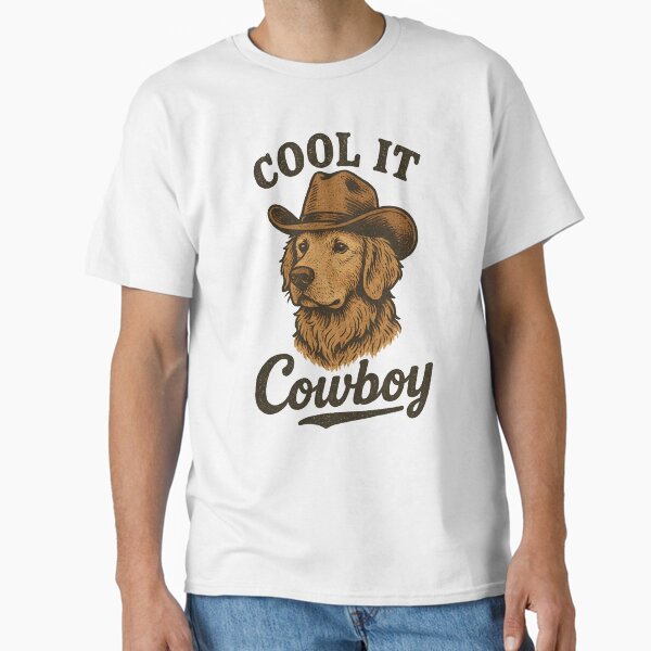 Cool It Cowboy Dog In Hat Vintage Western Classic T-Shirt for Sale by RubyDN