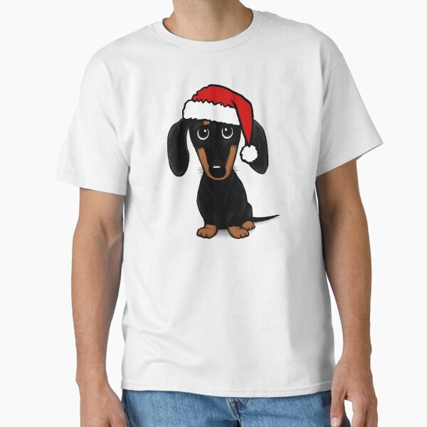 Black and Tan Dachshund with Santa Hat Cute Wiener Dog Christmas Classic T-Shirt for Sale by ShortCoffee
