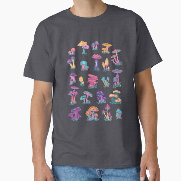 Colorful Vintage Mushroom Chart Classic T-Shirt for Sale by rosiemoonart