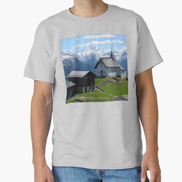Bettmeralp Swiss mountain village Classic T-Shirt by nikawanders