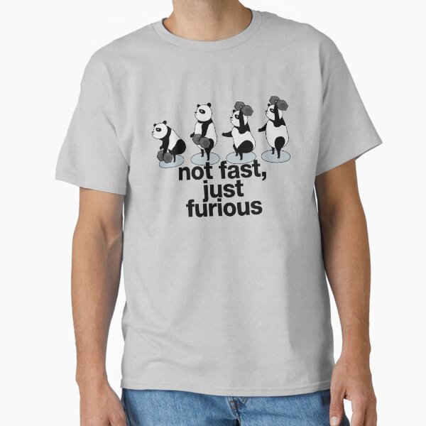 panda bear with dumbbell doing snatches and crossfit saying not fast, just furious Classic T-Shirt by TrueType