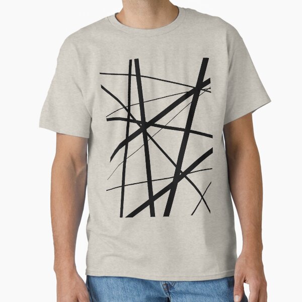 Black and White Geometric Lines Classic T-Shirt for Sale by UrbanEpiphany