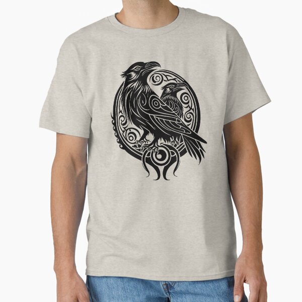 Two Ravens, Silhouette, Legendary Animals, Tribal, Art  Classic T-Shirt for Sale by nitty-gritty