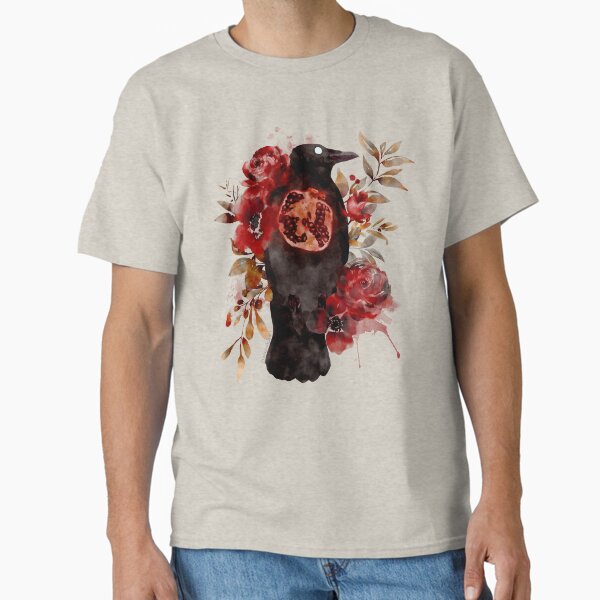 Autumn Oracle Crow Pomegranate Watercolor Classic T-Shirt for Sale by venglehart