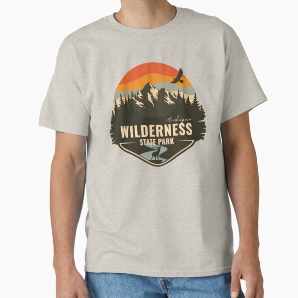 Wilderness State Park Michigan - MI Retro Mountain Badge Classic T-Shirt for Sale by mountainfad