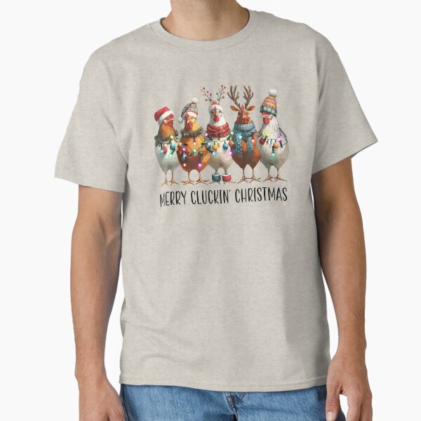 "Merry Cluckin' Christmas funny chickens" Classic T-Shirt for Sale by 21DashDesigns