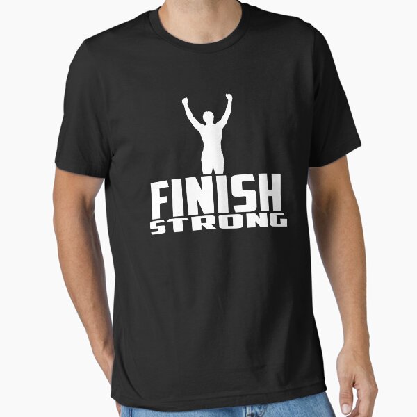 Finish Strong White Logo Essential T-Shirt for Sale by Cestus