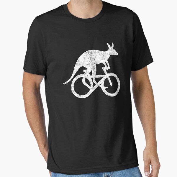 Kangaroo Riding Bicycle Funny Sport Motivation Training Gift Essential T-Shirt by peter2art