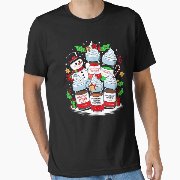 "Funny Public Health Nurse Christmas Vials Festive Medical Humor" Essential T-Shirt for Sale by BongsEmporium