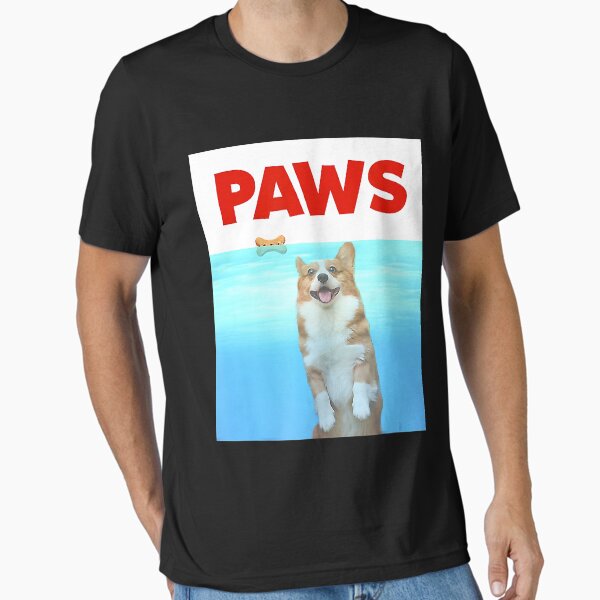 Paws Dog Parody 80s Corgi Essential T-Shirt for Sale by SentaSchmitt