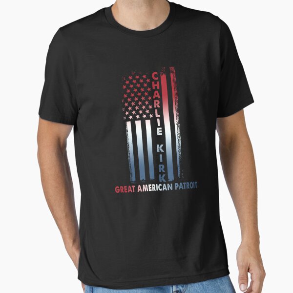 Charlie Kirk Great American Patriot USA Flag Essential T-Shirt for Sale by Dsamantha