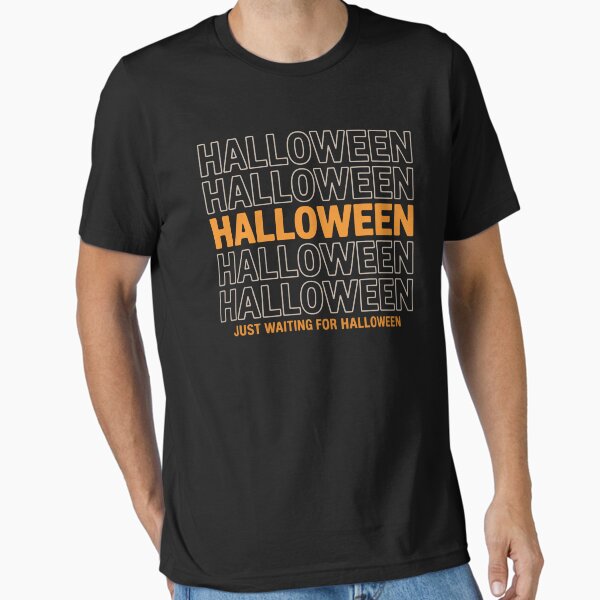 Halloween Repeated Text Funny Essential T-Shirt for Sale by ukdigitalart