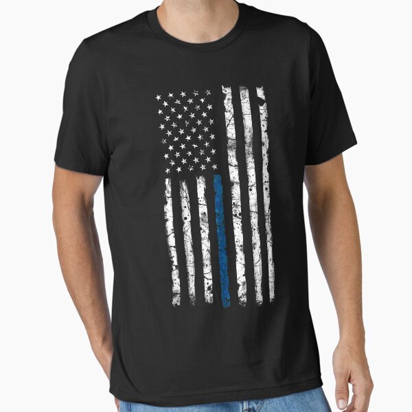 Blue Line (White) V2 Vertical Essential T-Shirt for Sale by zingarostudios