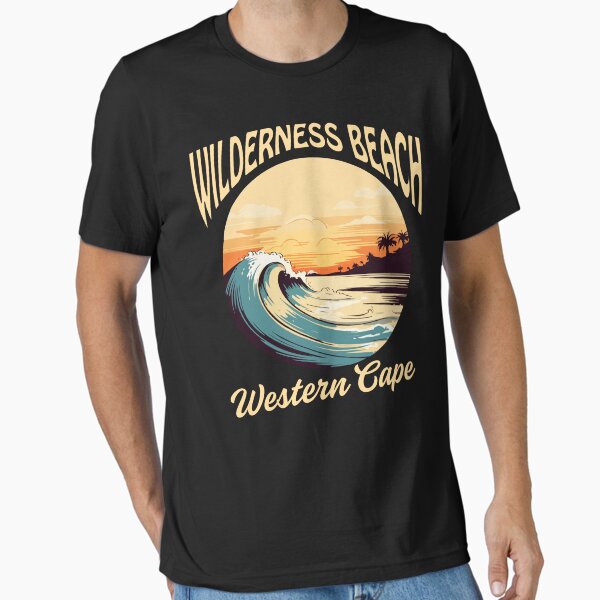 Vintage-Style Wilderness Beach Western Cape South Africa - Tan Text Essential T-Shirt for Sale by KelWitt
