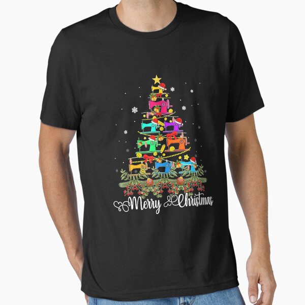 "Merry Christmas Sewing Machine Christmas Tree" Essential T-Shirt for Sale by RobertJason