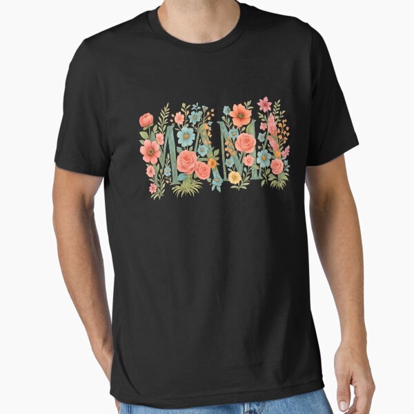 MOM Floral Letters Soft Flower Mother’s Day Essential T-Shirt for Sale by T2N1