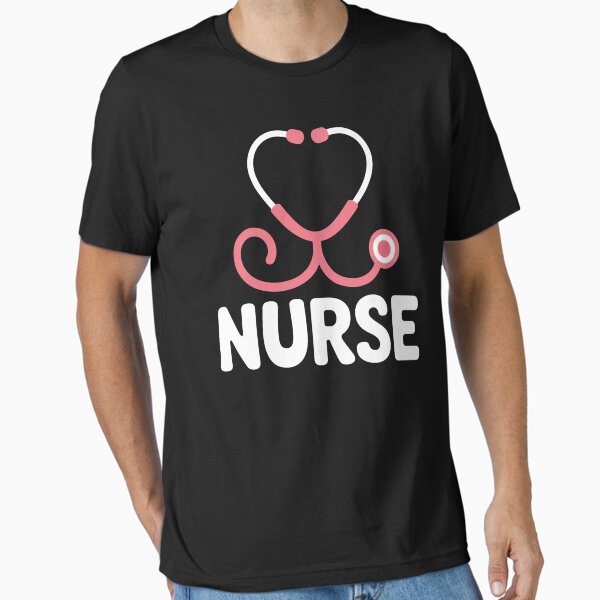 "NURSE Love Heart Stethoscope Kawaii Style" Essential T-Shirt for Sale by flagylART