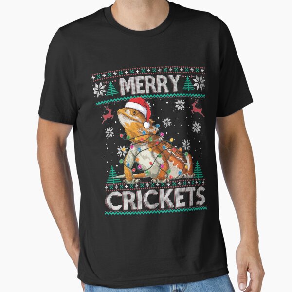 "Merry Crickets Bearded Dragon Christmas Pajama Ugly Sweater Sweatshirt Classic" Essential T-Shirt for Sale by JenettaGrace