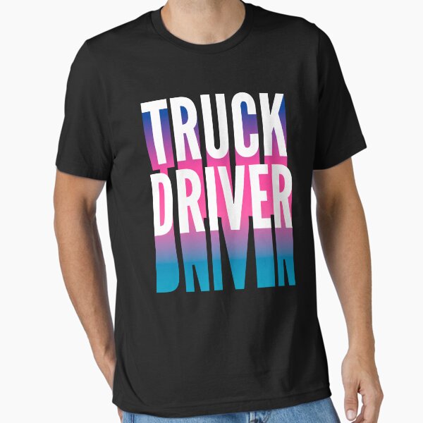 "Truck Driver With Long Gradient Shadow" Essential T-Shirt for Sale by SVPOD