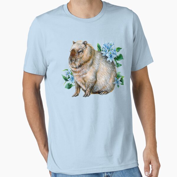 Capybara with Water Hyacinth Essential T-Shirt for Sale by antarcticpip