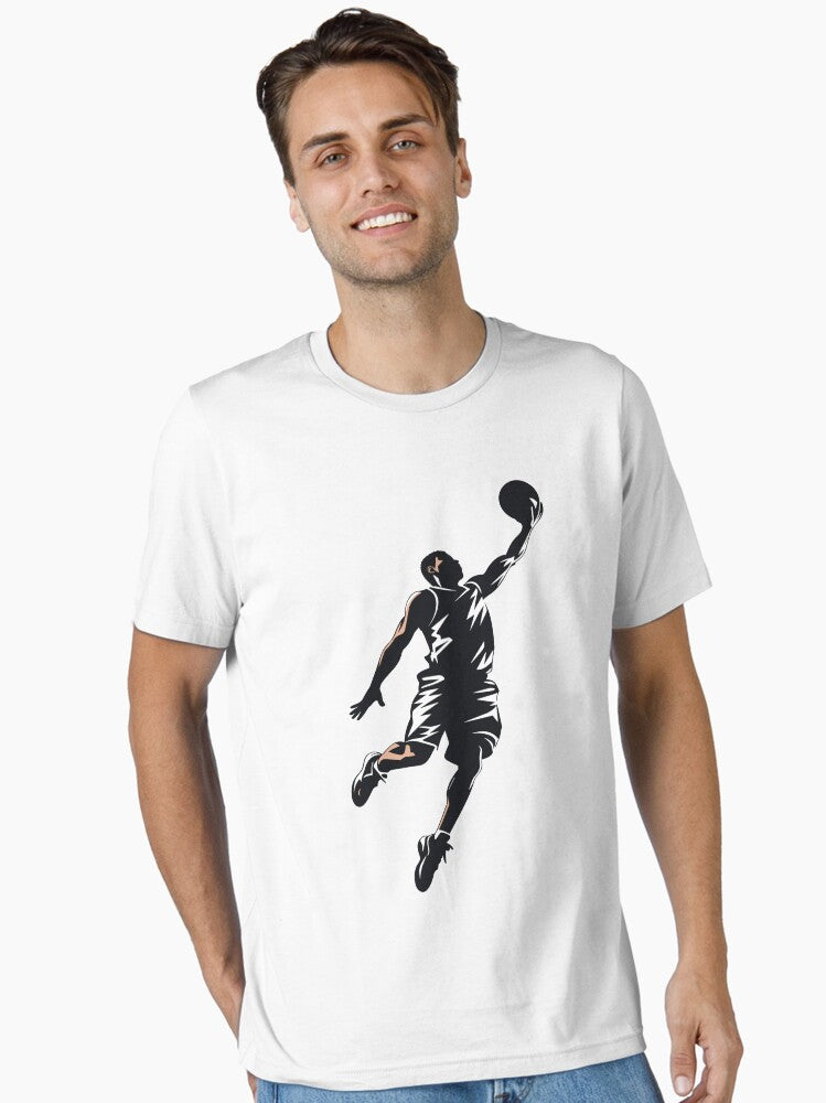 A Basketball Player Doing A Dunk Essential T-shirt | Premium Basketball Jersey | Fan Edition Apparel