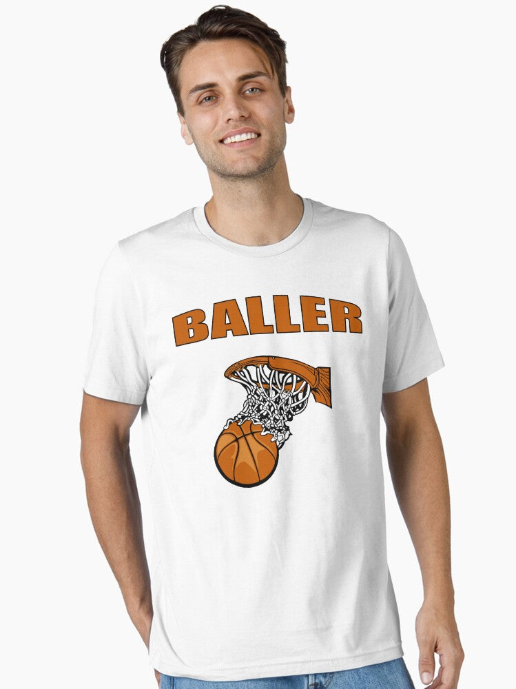 Baller White Basketball T-shirt Essential T-shirt | Premium Basketball Jersey | Fan Edition Apparel