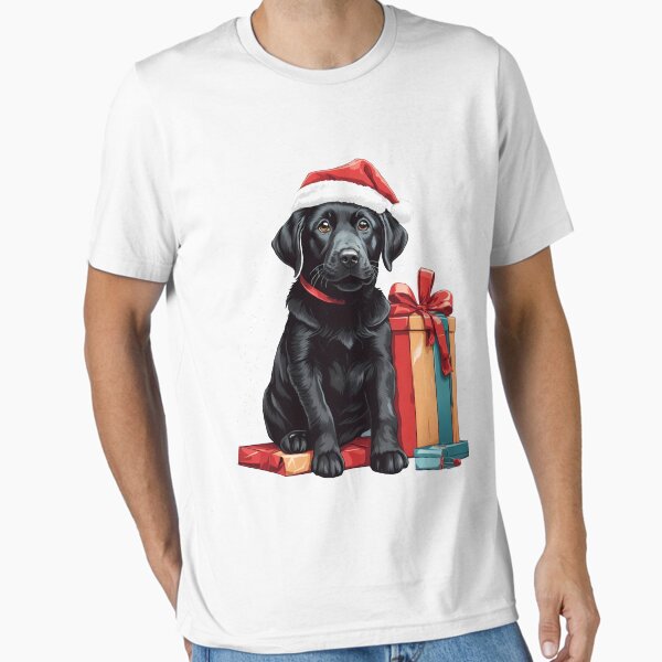 "A dog's joy, adorned with Santa's hat" Essential T-Shirt for Sale by wplamkung