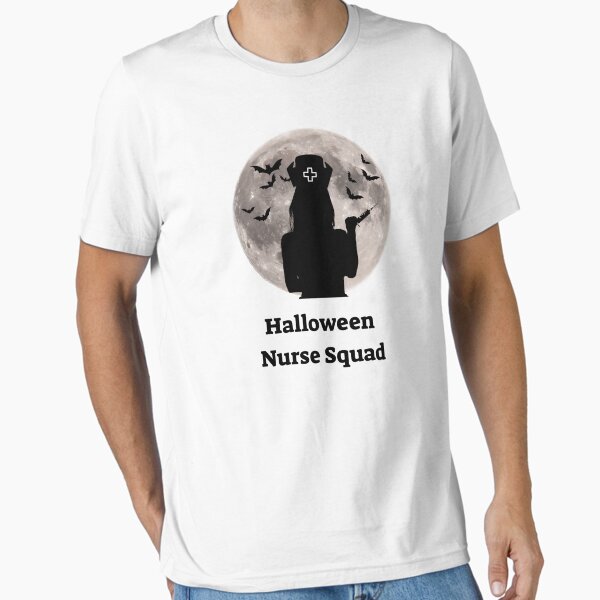 "Halloween Nurse Squad – Dark Silhouette Full Moon" Essential T-Shirt for Sale by Thanyapron