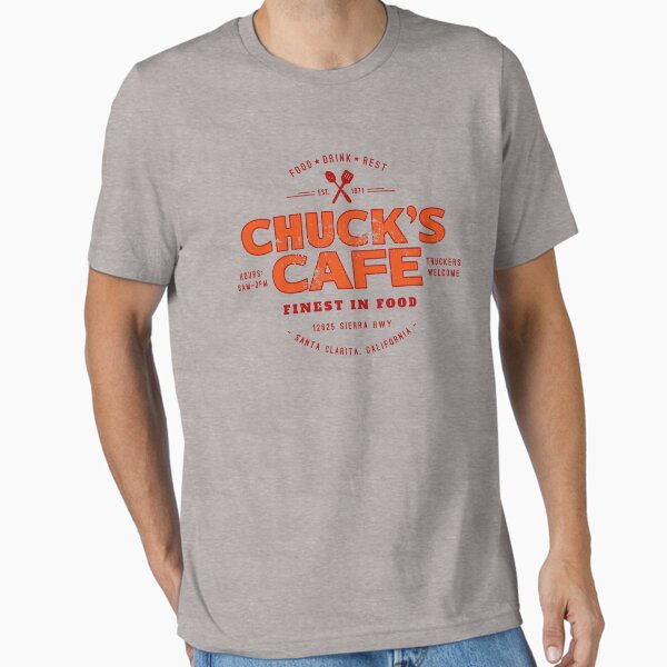 "Chuck’s Cafe (aged look)" Essential T-Shirt for Sale by KRDesign