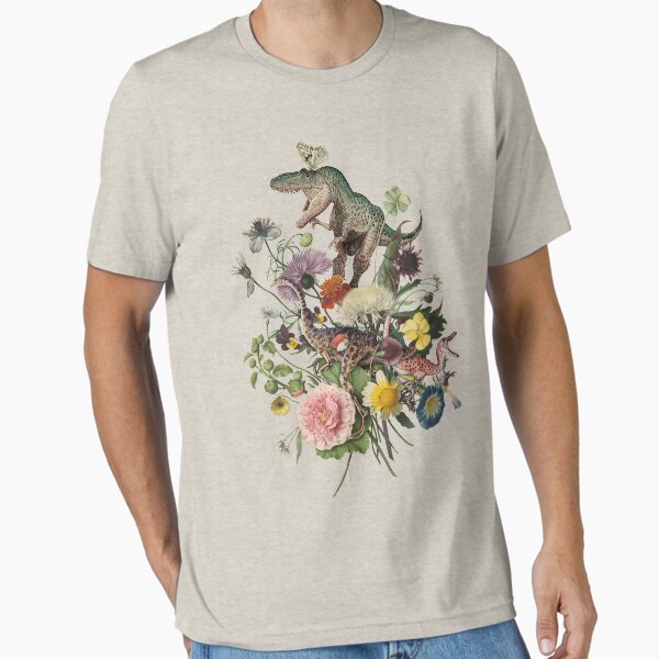 Cottagecore DINO-MITE Dinosaur Botanical Bouquet Essential T-Shirt for Sale by Giddygoatthe3rd