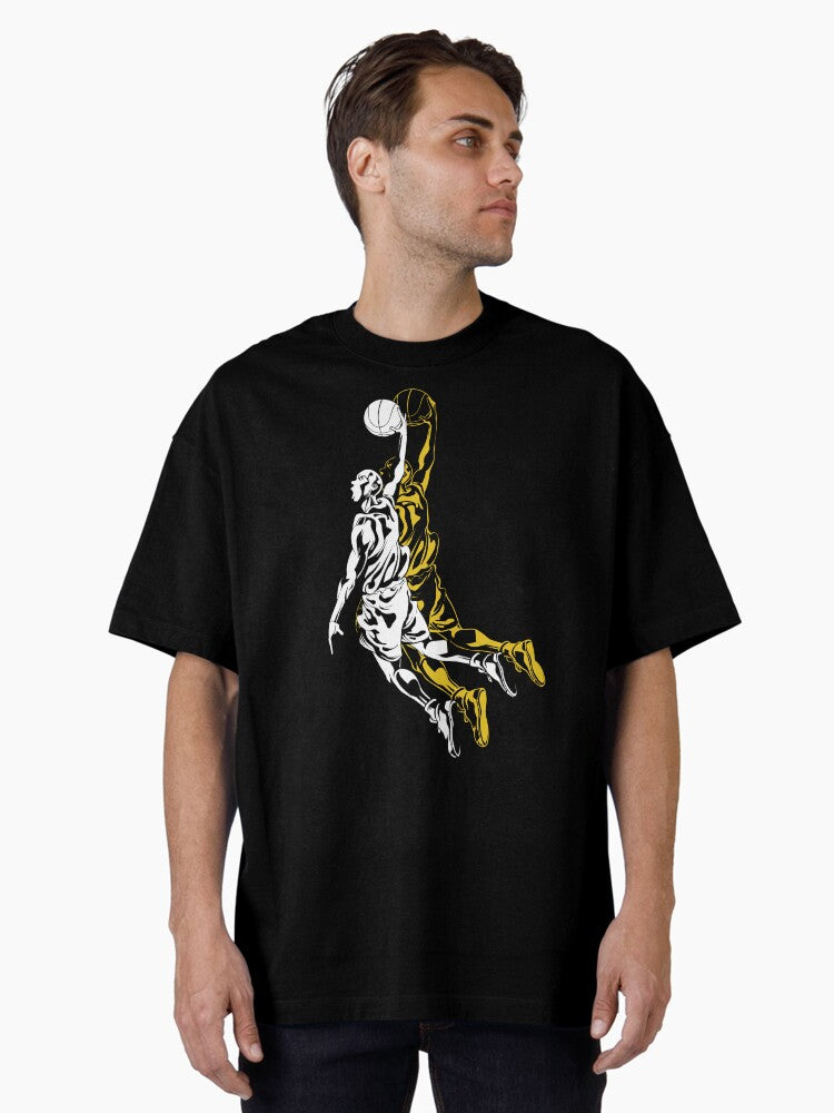 Basketball Player Dunk Oversized T-shirt | Premium Basketball Jersey | Fan Edition Apparel