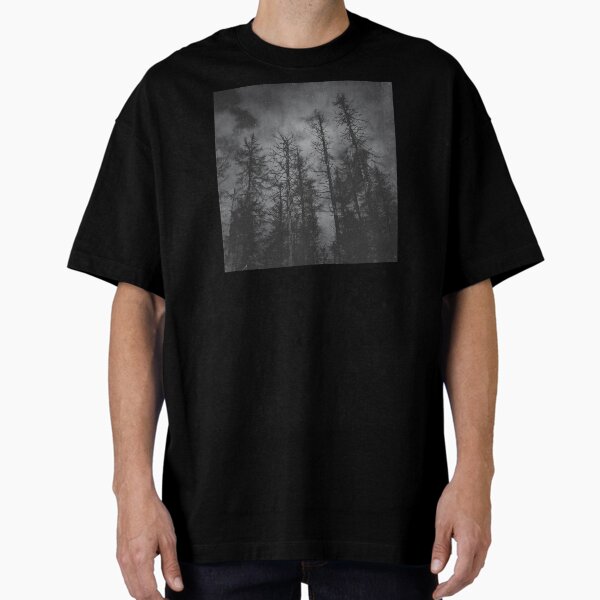 Transmission // Vintage Mountains Moody Forest With Dead Souls Cascadia Trees Covered In Magic Moonlight Fog Oversized T-Shirt for Sale by tekay