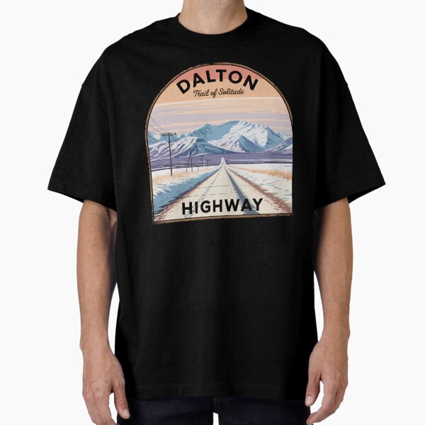 Dalton Highway Alaska Retro Travel Poster Oversized T-Shirt for Sale by Joels97
