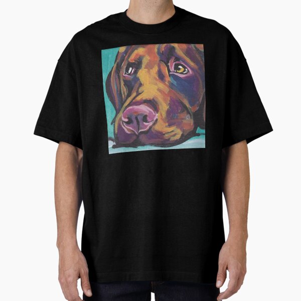 Chocolate Labrador Retriever Dog Bright colorful pop dog art  Oversized T-Shirt for Sale by MayCrew1