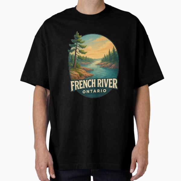French River Ontario Wilderness Landscape Oversized T-Shirt for Sale by Aryabek