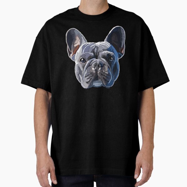 Blue French Bulldog Head Oversized T-Shirt for Sale by Just-Arts-4U