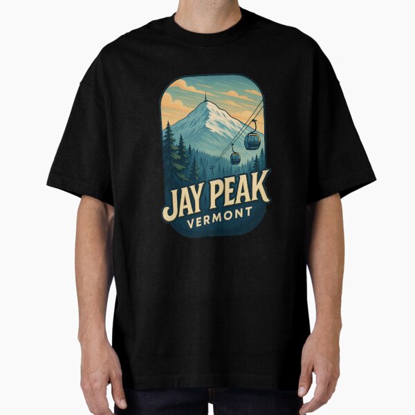 Jay Peak Vermont Gondola and Mountain View Oversized T-Shirt for Sale by placesonearth