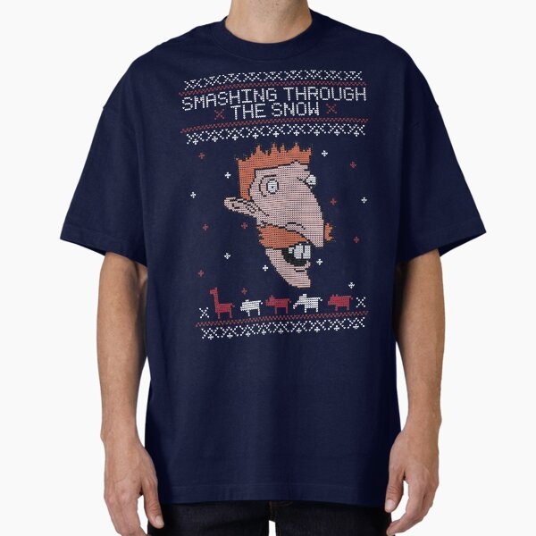 "Smashing Through The Snow (Green)" Oversized T-Shirt for Sale by castl3t0ndesign