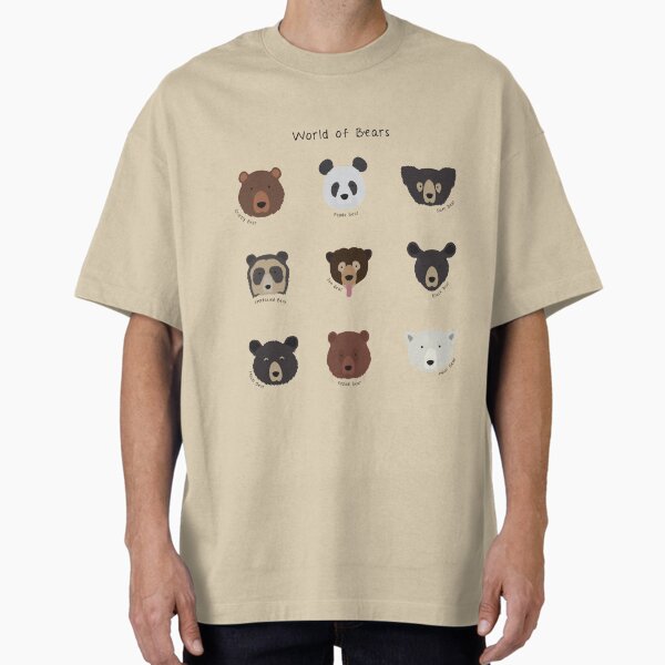 World Of Bears Oversized T-Shirt for Sale by threeblackdots