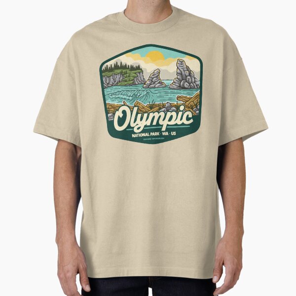 Olympic National Park Washington Badge Oversized T-Shirt for Sale by rudedesigns
