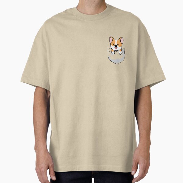 Cute Corgi in Pocket Oversized T-Shirt for Sale by DogsHearted