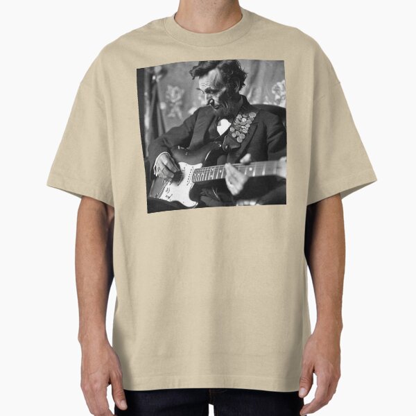 Abraham Lincoln playing electric guitar Oversized T-Shirt for Sale by MorningFive