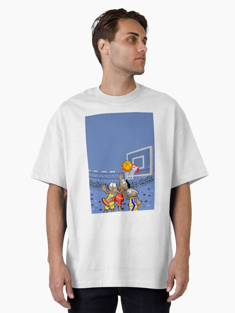 Basketball Players Saltando By The Ball Oversized T-shirt | Premium Basketball Jersey | Fan Edition Apparel