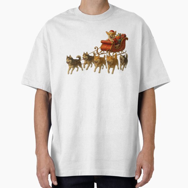 "Santa Pups" Oversized T-Shirt for Sale by DesignsByEzzie