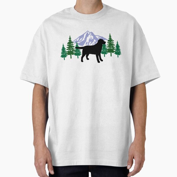 Black Labrador Silhouette Evergreen Oversized T-Shirt for Sale by HappyLabradors