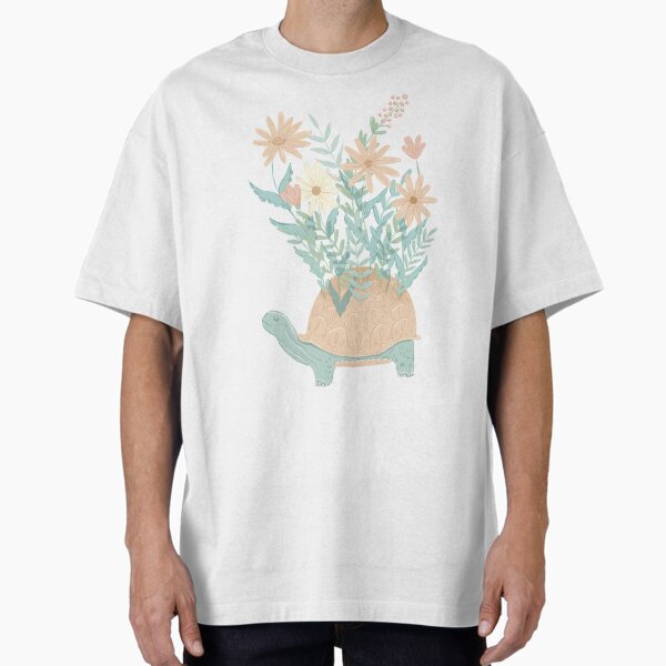 Botanical Turtle Oversized T-Shirt for Sale by latheandquill